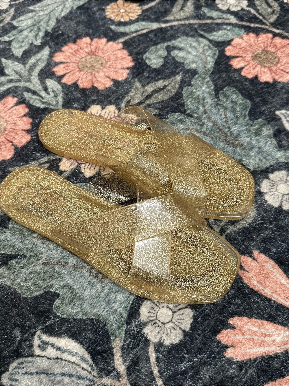 Matisse Anthropologie Villa Sparkle Jelly Slide Sandals 7